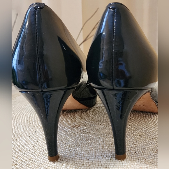 COLE HAAN  S.8 B BLACK PATENT LEATHER PLATFORM HEEL PUMPS SHOES.New condition. - Picture 4 of 7